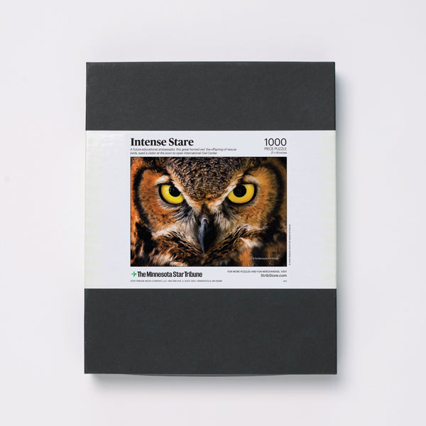 "Intense Stare" Horned Owl Jigsaw Puzzle