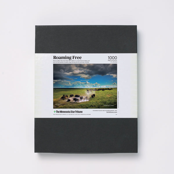 "Roaming Free" Bison at Blue Mounds Jigsaw Puzzle