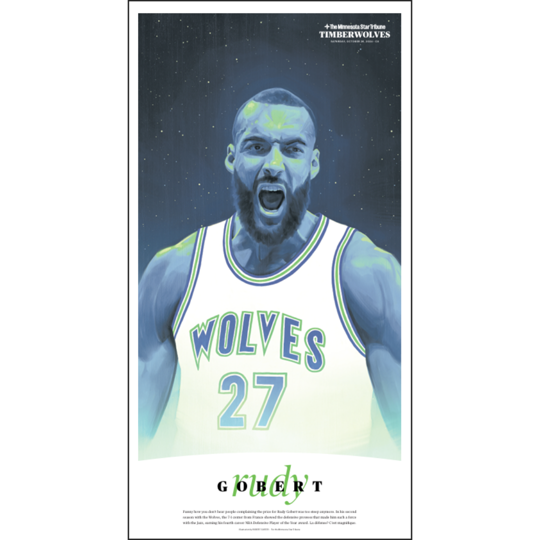 Timberwolves Illustrated Player Page Poster Series Set