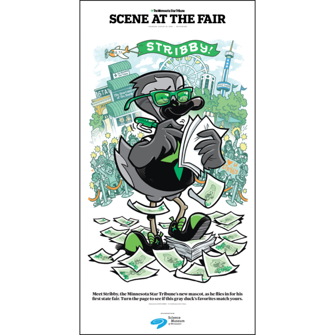 Meet Stribby the Duck Page Poster Reprint