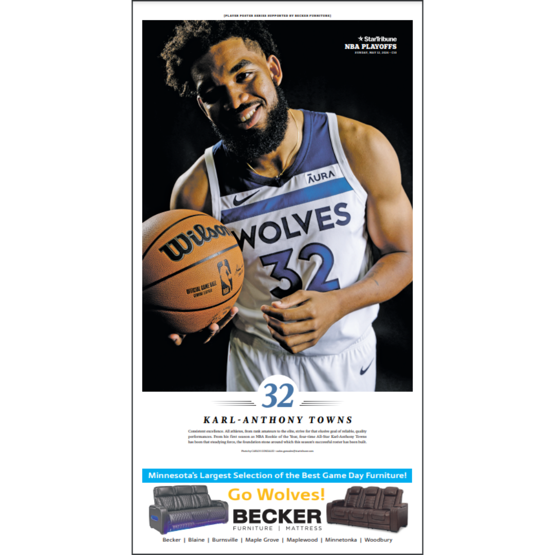 2023-2024 Timberwolves Player Page Poster Series Set