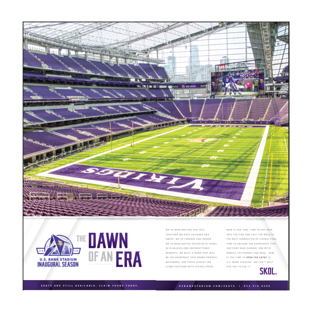 U.S. Bank Stadium Now Open Page Poster Reprint Set
