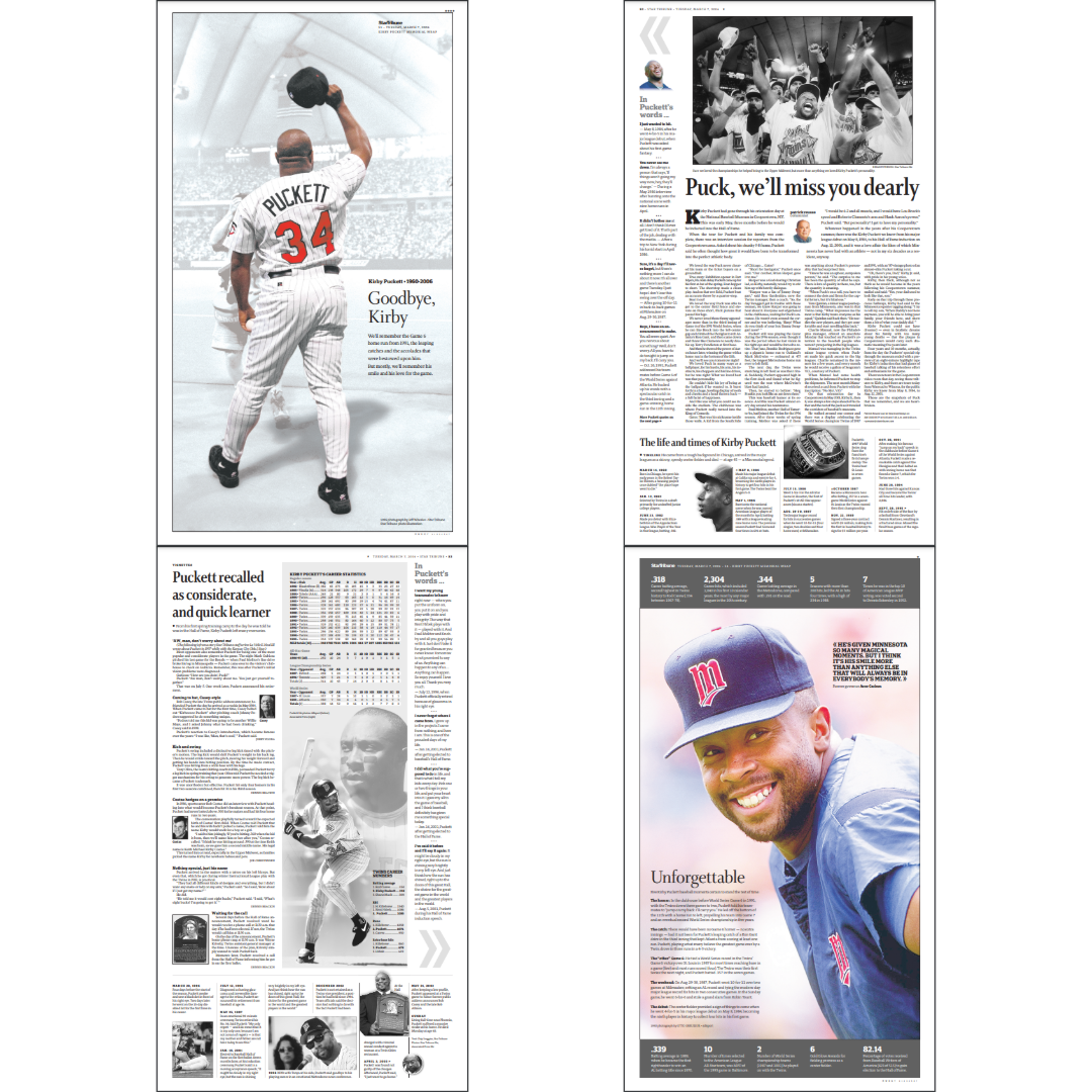 Remembering Kirby Puckett Page Poster Reprint Set