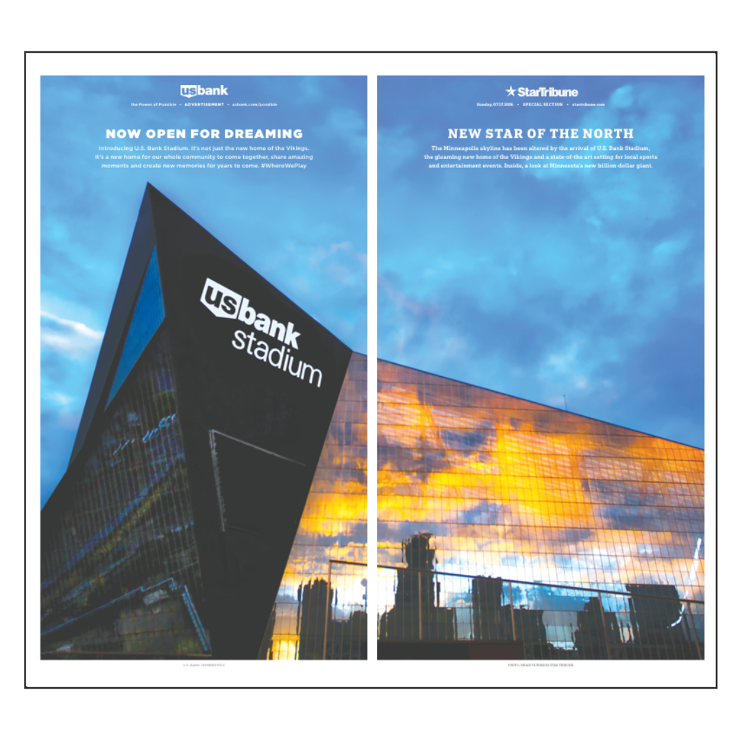 U.S. Bank Stadium Now Open Page Poster Reprint Set