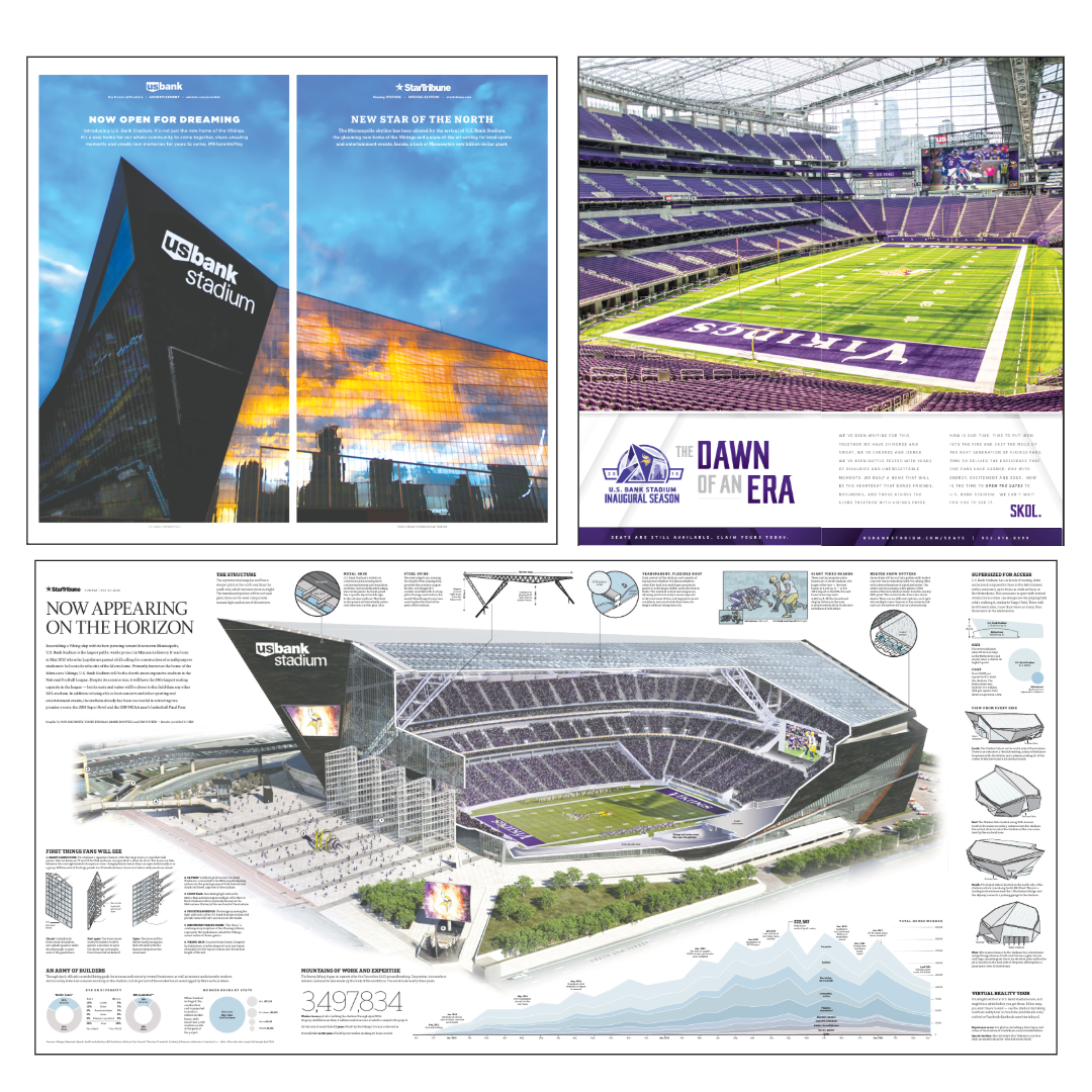 U.S. Bank Stadium Now Open Page Poster Reprint Set