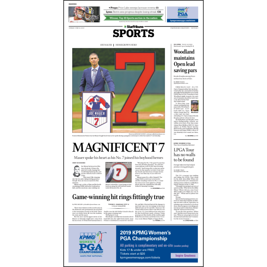 "MAGNIFICENT 7" Mauer Number Retirement Page Poster Reprints