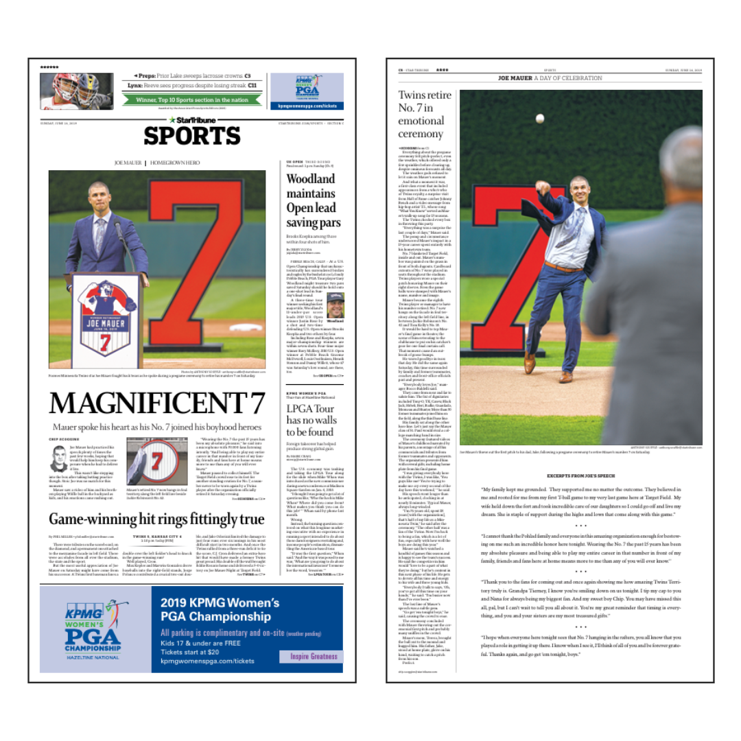 "MAGNIFICENT 7" Mauer Number Retirement Page Poster Reprints