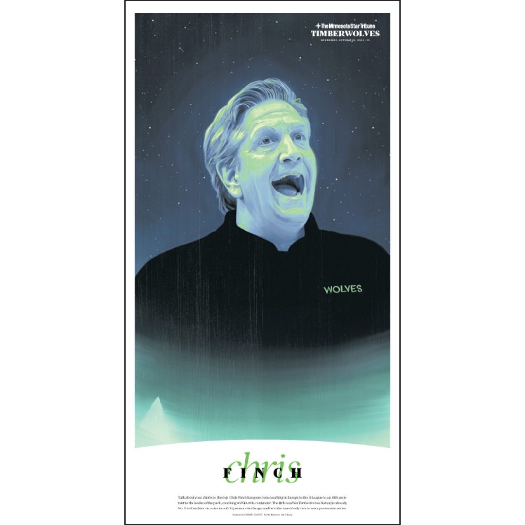 Timberwolves Illustrated Player Page Poster Series Set