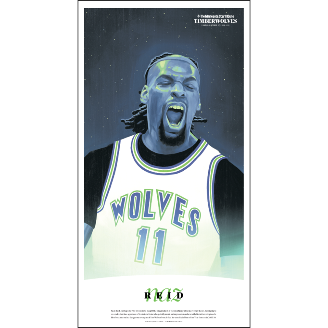 Timberwolves Illustrated Player Page Poster Series Set