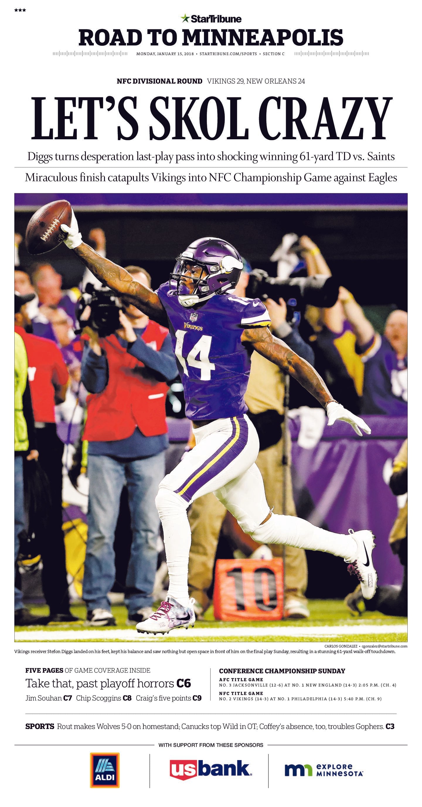 "LET'S SKOL CRAZY" Page Poster Reprint