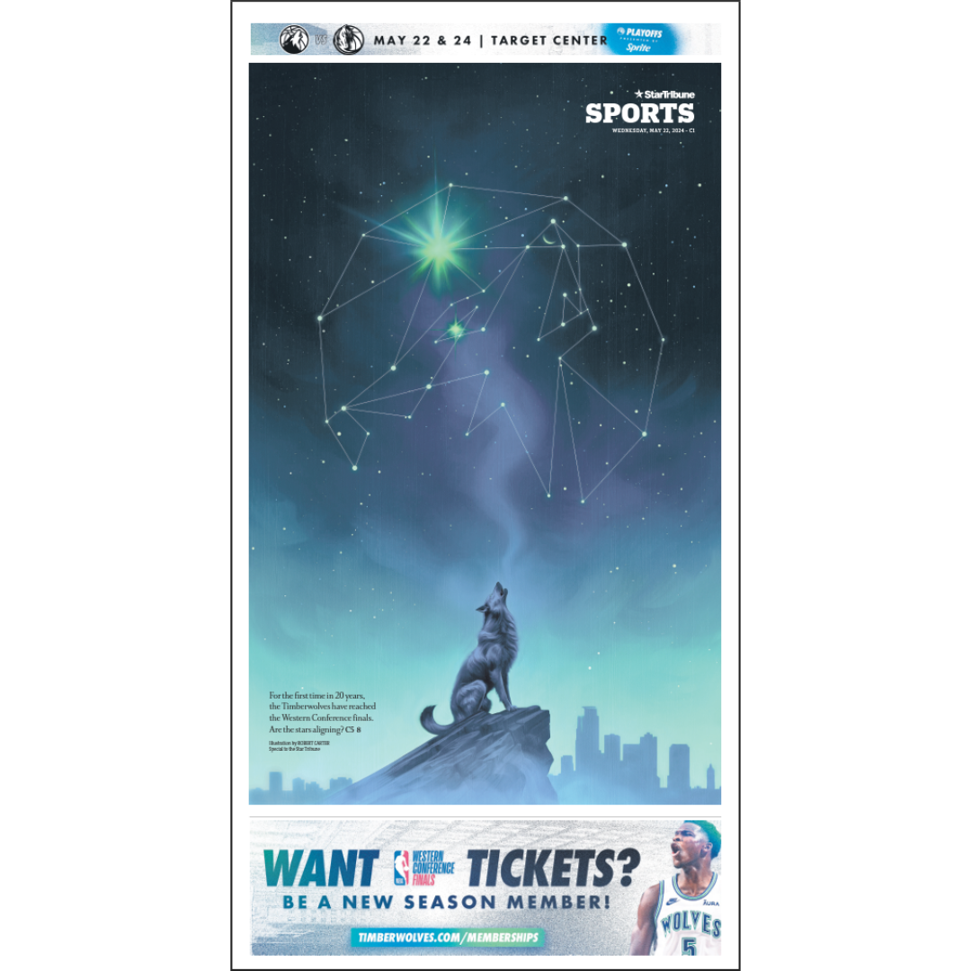 "Are the stars aligning?" Timberwolves Western Conference Finals Page Poster Reprint