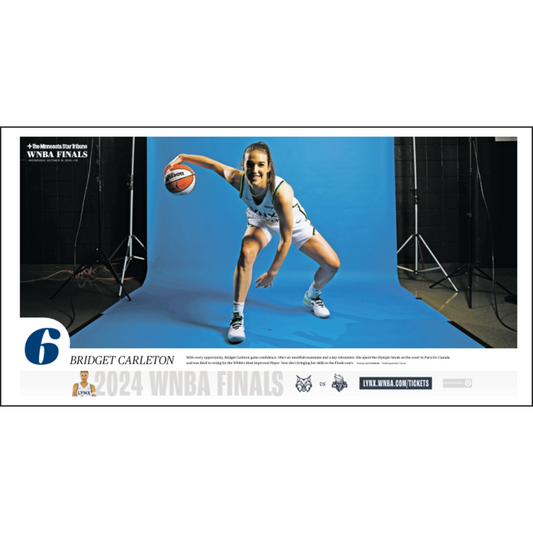 "Bridget Carleton" 2024 WNBA Finals Lynx Player Page Poster Reprint