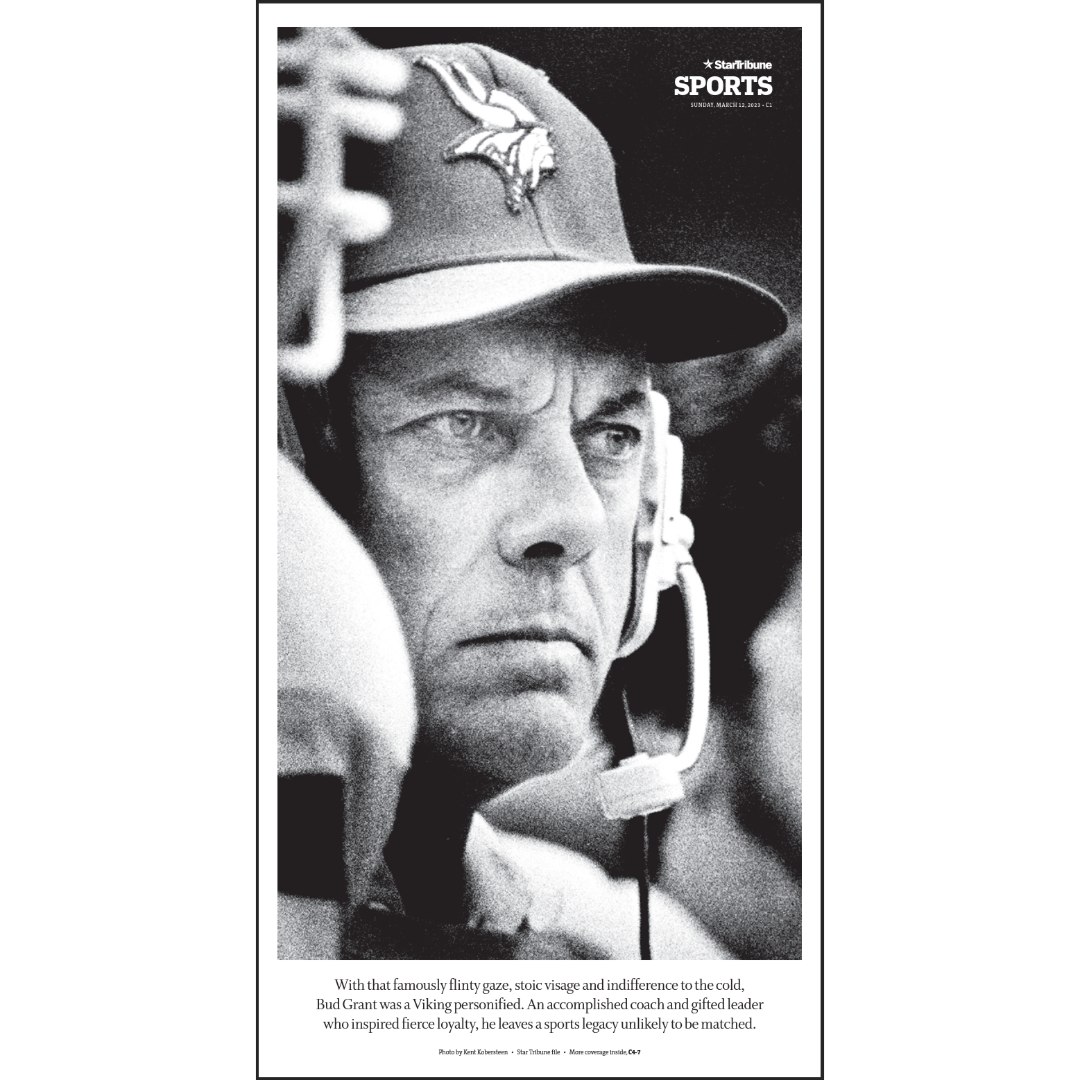 Bud Grant Remembered Vikings Page Poster Reprint