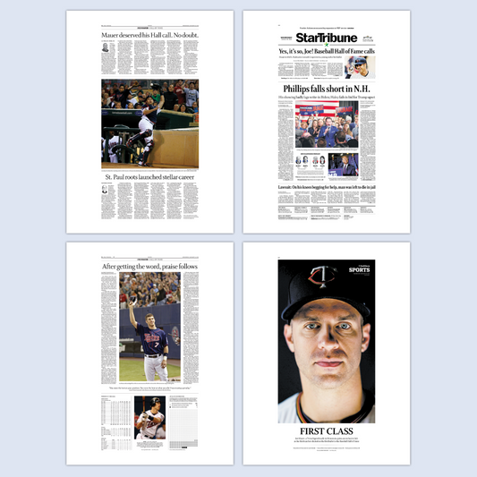 Joe Mauer Hall of Fame Page Poster Reprint Set