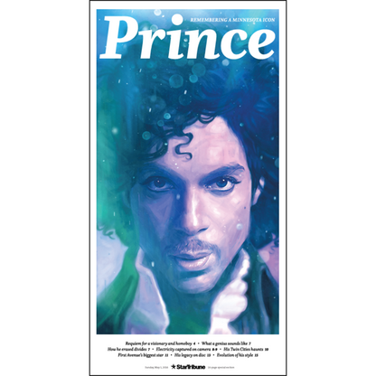 "Remembering a Minnesota Icon" Prince Page Poster Reprint Set