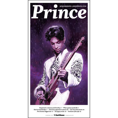 "Remembering a Minnesota Icon" Prince Page Poster Reprint Set