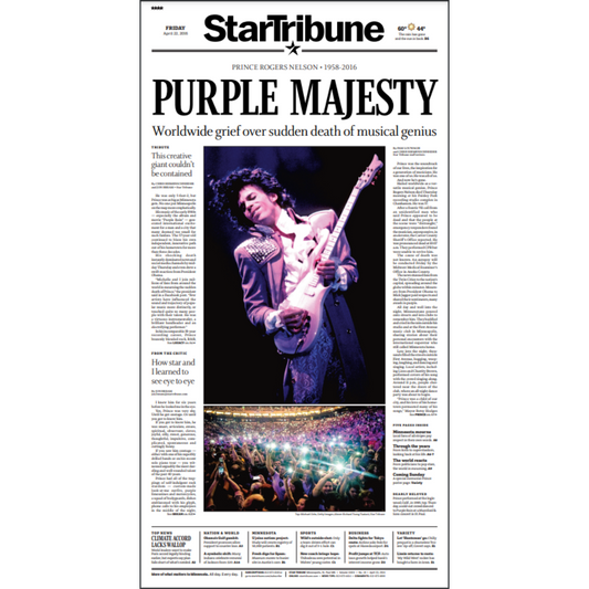 "Purple Majesty" Prince Remembered Page Poster Reprint