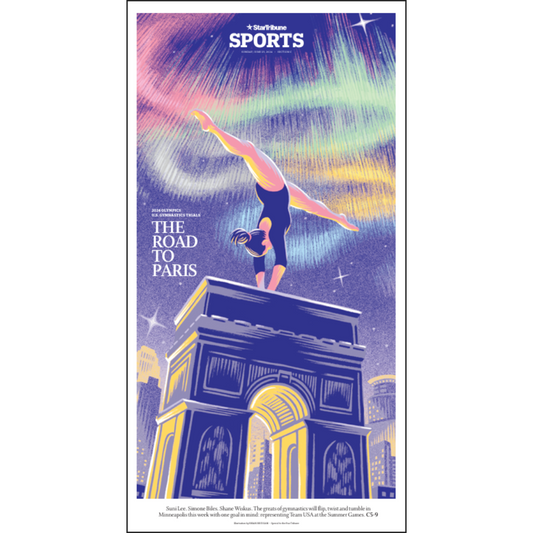 "The Road to Paris" 2024 Olympics Page Poster Reprint