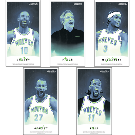 Timberwolves Illustrated Player Page Poster Series Set