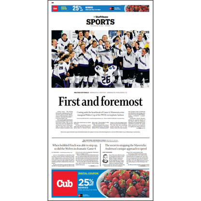 Minnesota Wins 2024 PWHL Walter Cup Page Poster Reprints