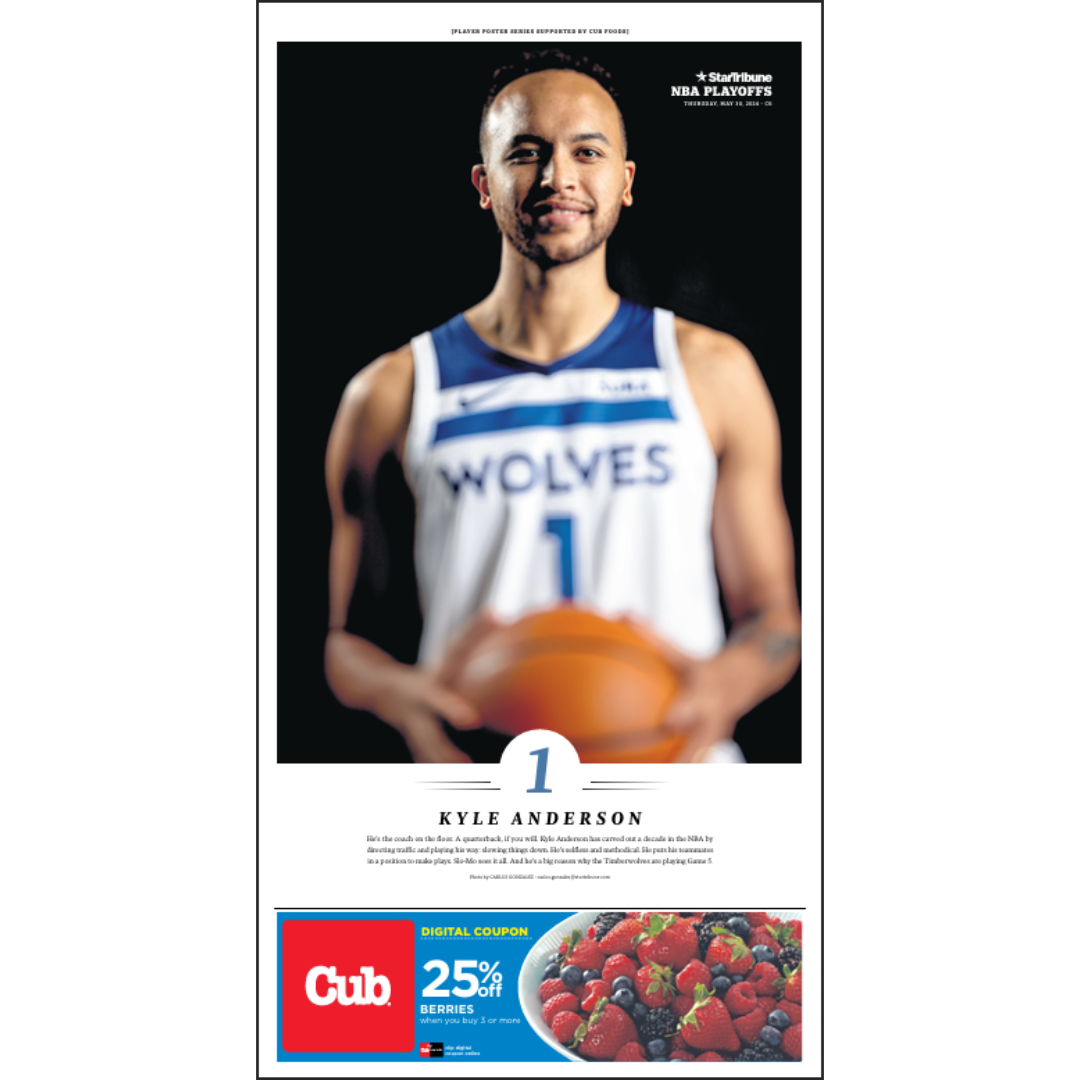 2023-2024 Timberwolves Player Page Poster Series Set