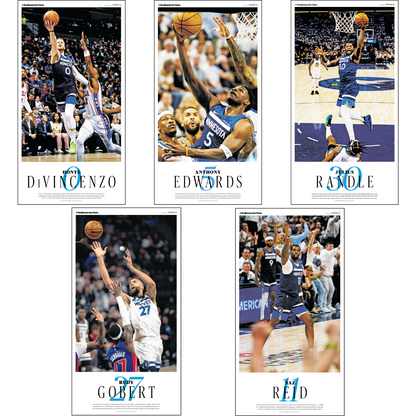 2024-2025 Timberwolves Player Page Poster Series Set