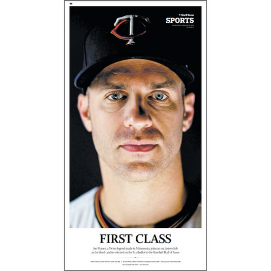 "First Class" Joe Mauer Hall of Fame Page Poster Reprint