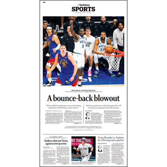 “A bounce-back blowout” Western Conference Semifinals Game 6 Page Poster Reprint