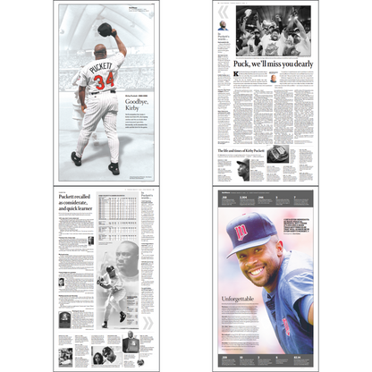 Remembering Kirby Puckett Page Poster Reprint Set