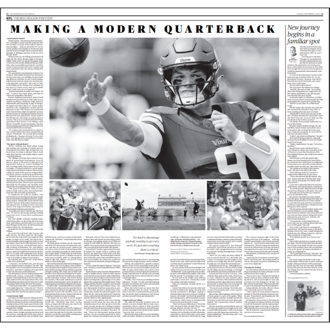 "Making a Modern Quarterback" J.J. McCarthy Poster Reprint Set