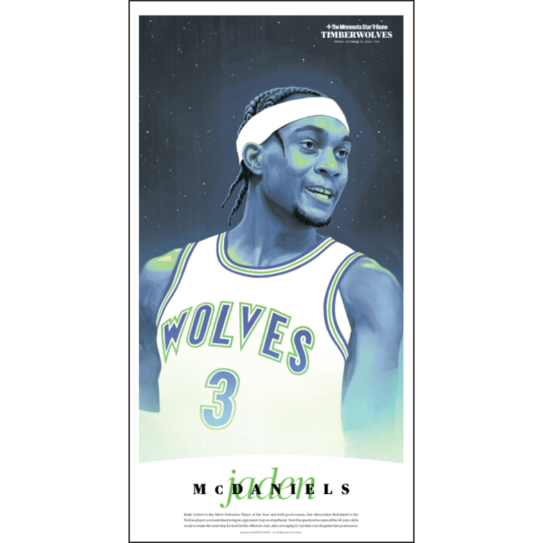Timberwolves Illustrated Player Page Poster Series Set