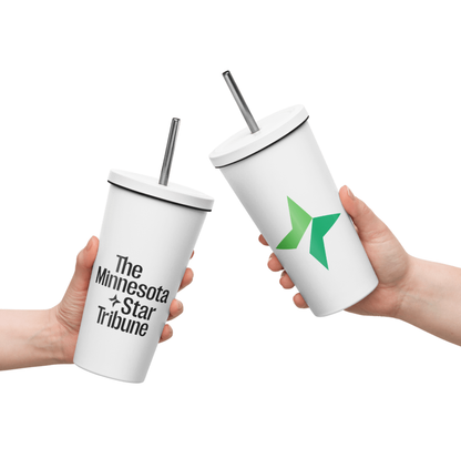 Logo Cup with Straw