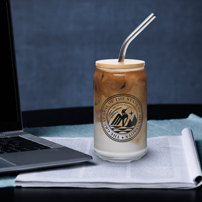 Minnesota State Seal Can-Shaped glass