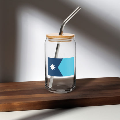 Minnesota State Flag Can-Shaped Glass