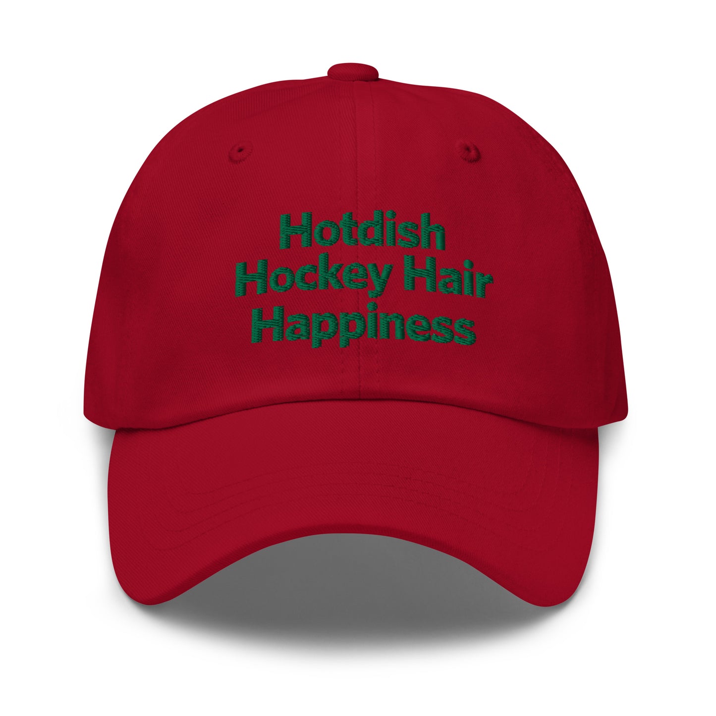 Hotdish Hockey Hair Happiness Dad hat