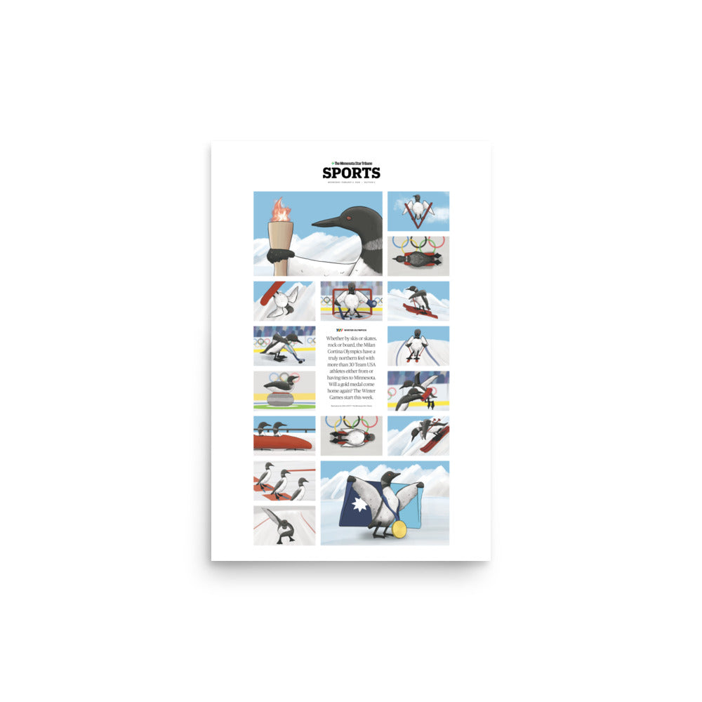 2026 Winter Olympics Loon Art Print | Star Tribune Newspaper