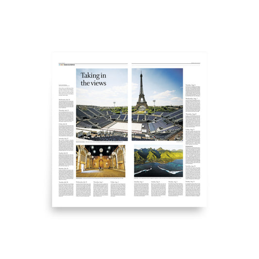 "Taking in the Views" 2024 Paris Olympics Page Poster Reprint