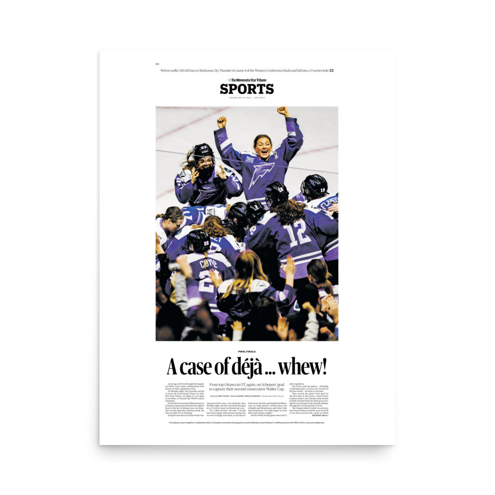 MN Frost Wins 2025 PWHL Walter Cup Page Poster Reprints – Strib