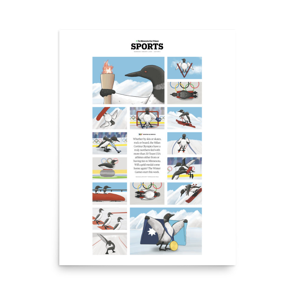 2026 Winter Olympics Loon Art Print | Star Tribune Newspaper