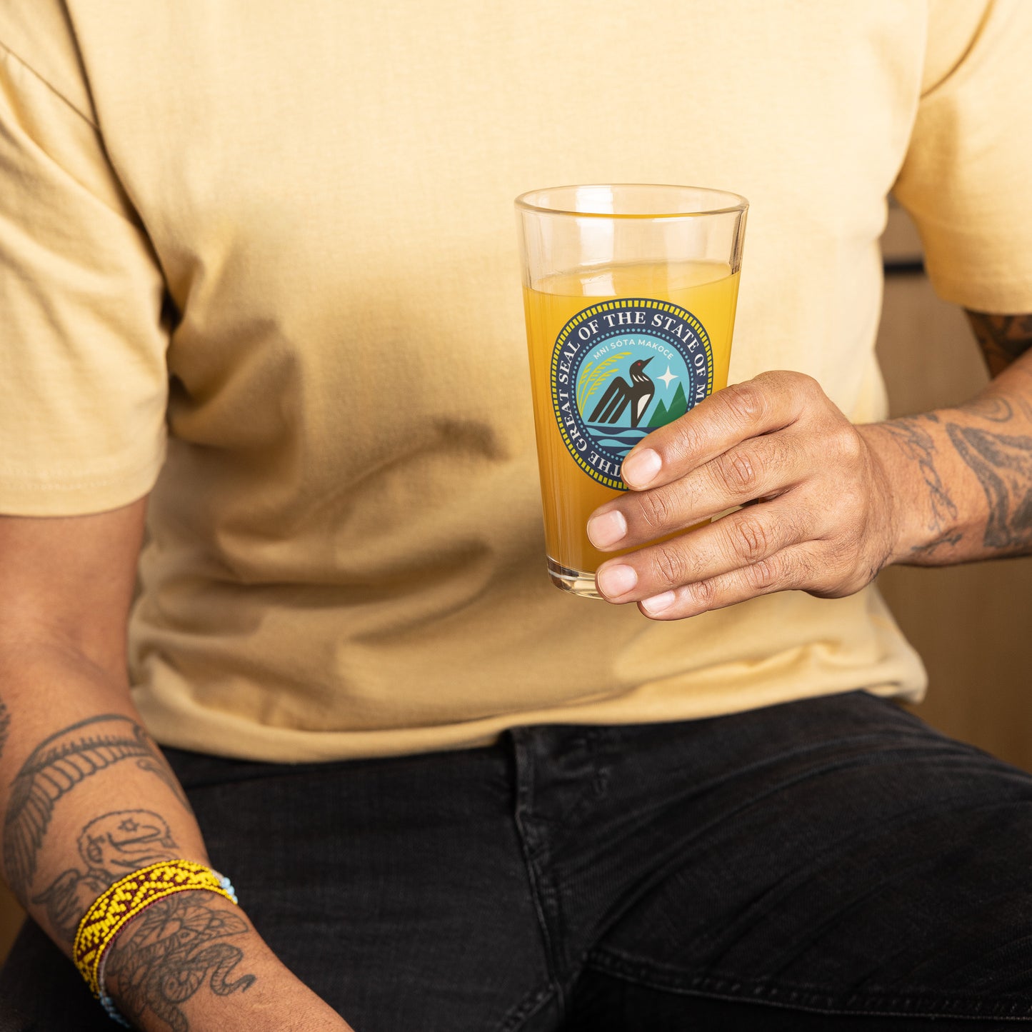 Minnesota State Seal pint glass