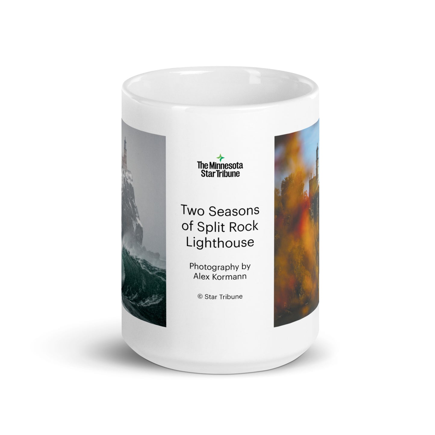 Split Rock Lighthouse in Two Seasons Mug